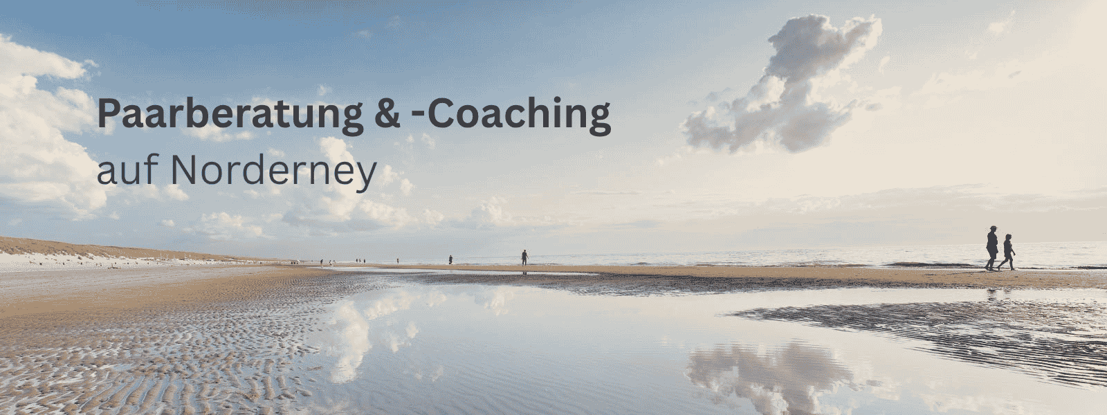 Weiter Strand und Nordsee auf Norderney als ruhiger Ort für Paarberatung und Einzelcoaching durch Jürgen Heimes mit Abstand zum Alltag